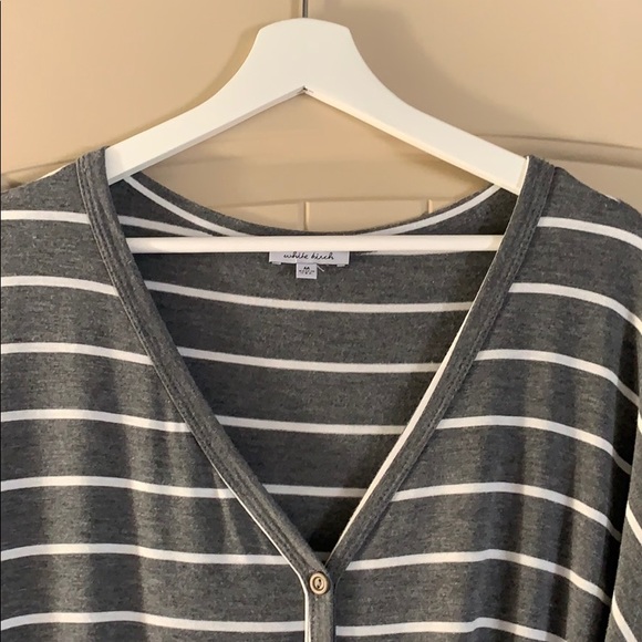 ♡ *GREY* White Birch Front Tie Shirt - Picture 6 of 8